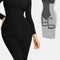 Basic Bae Full Size Built-In Shapewear Square Neck Long Sleeve Dress